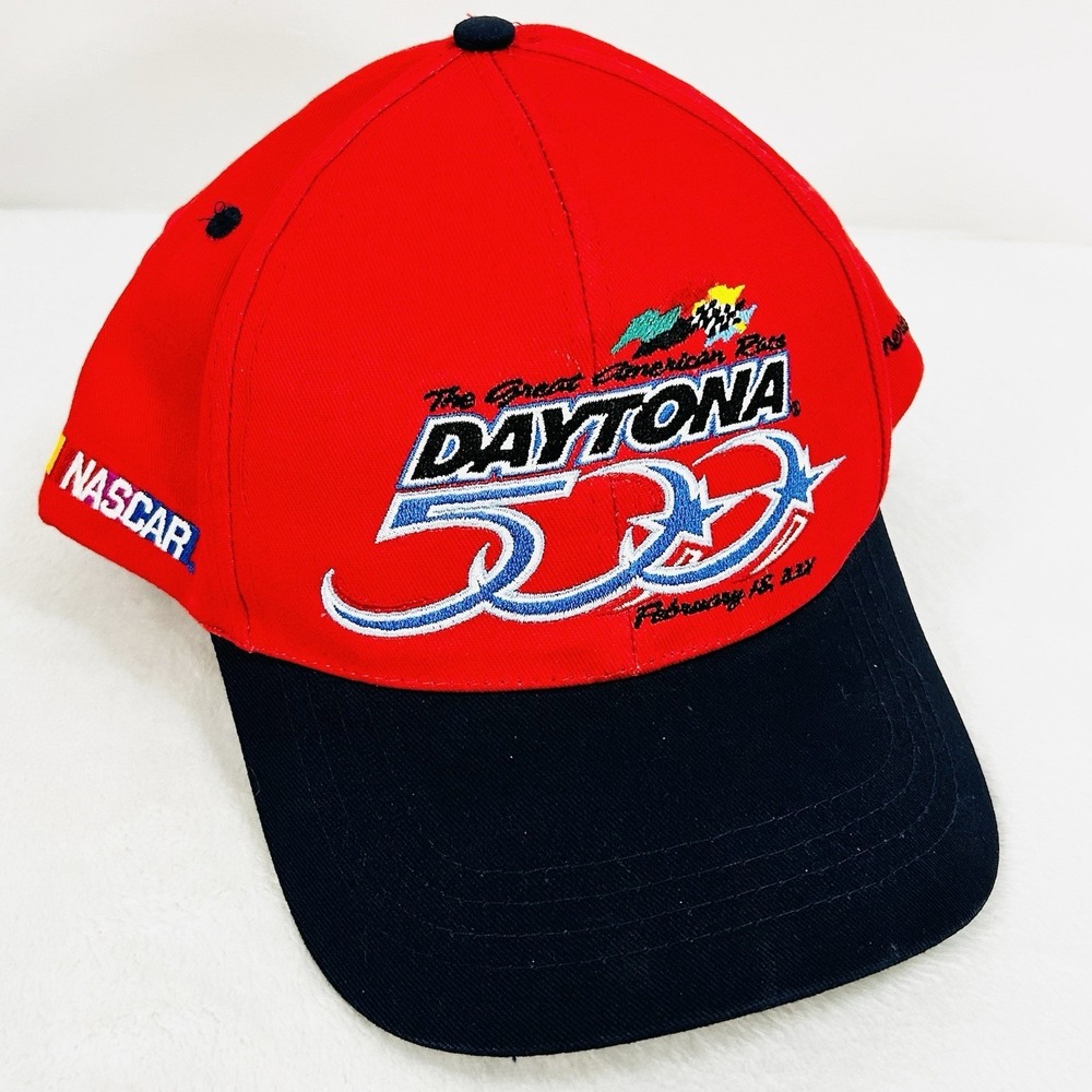 NASCAR Daytona 500 2001 Vintage 2-Tone Hat Cap Snapback Adjustable Red Racing